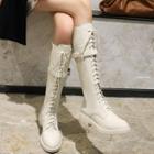 Lace-up Buckled Tall Boots