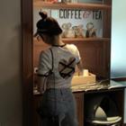 Cutout Heart Short-sleeve Slim-fit T-shirt