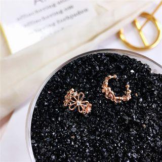 Floral Clip-on Earring Rose Gold - One Size