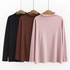 Rhinestone Ribbed Long-sleeve T-shirt