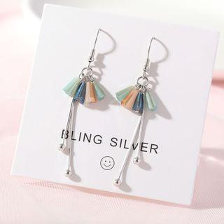 925 Sterling Silver Faux Crystal Fringed Earring 1 Pair - Earrings - One Size