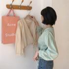Balloon-sleeve Cropped Wrap Top
