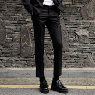 Plain / Plaid Tapered Dress Pants