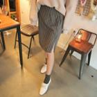 Slit-side Striped Skirt