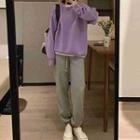 Plain Sweatshirt / Straight-leg Sweatpants