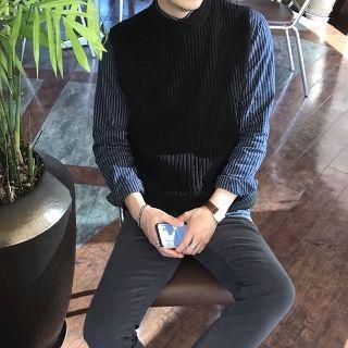 Mock Collar Plain Knit Vest