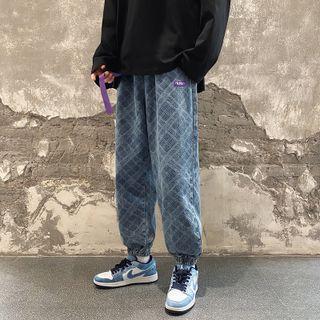 Argyle Print Harem Jeans