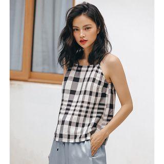 Spaghetti Strap Gingham Top