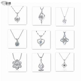 Rhinestone Pendant Sterling Silver Necklace (various Designs)