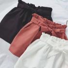 Plain Bow-tie Lace-up Wide-leg Pants