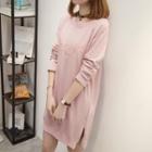Letter Embroidered Long-sleeve T-shirt Dress