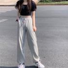 Short-sleeve Knit Top / Sweatpants