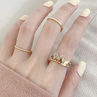 Set Of 3: Butterfly Ring