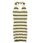 Halter Striped Bodycon Dress As Shown In Figure - One Size