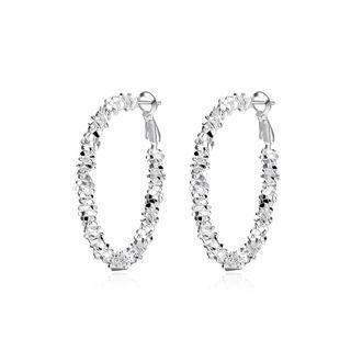 Fashion Personality Geometric Circle Earrings Silver - One Size