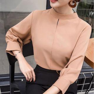 Mock Neck 3/4-sleeve Blouse