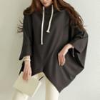 Batwing-sleeve Asymmetric Hoodie