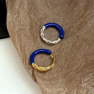 Two-tone Glaze Irregular Stainless Steel Ring