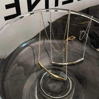 Curve Bar Pendant Alloy Necklace