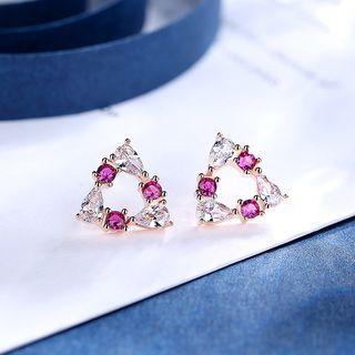 Rhinestone Triangle Earring As Shown In Figure - One Size