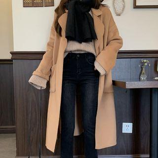 Plain Loose-fit Midi Coat