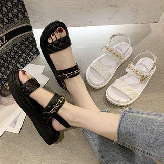Platform Quilted Slingback Sandals