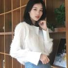 One-shoulder Long-sleeve Knit Sweater
