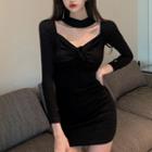 Multi-way Drawstring Minidress Black - One Size