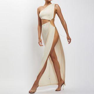 Asymmetrical Sleeveless Maxi Dress