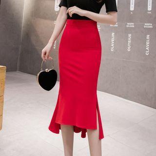 Plain Fitted Mermaid Skirt
