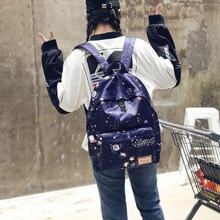 Star Print Lightweight Backpack Blue - One Size