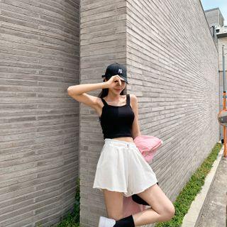 Pastel Sleeveless Knit Crop Top