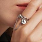 Star Chained Alloy Ring Silver - One Size