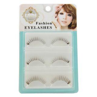 3-pair Set: False Eyelashes Black - One Size