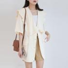 Plain Oversized Ruffle Blazer