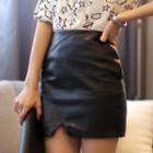 Faux-leather Mini Skirt