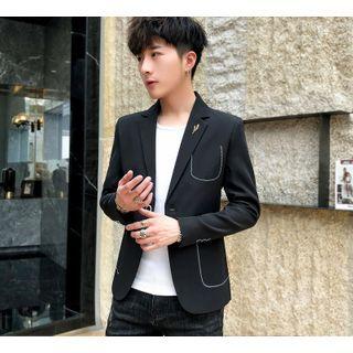 Single-breasted Blazer / Long-sleeve Plain T-shirt / Set