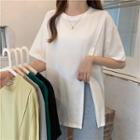 Circle Sleeve Slit Short-sleeve Top