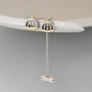 Non-matching 925 Sterling Silver Unicorn Carousel Dangle Earring As Shown In Figure - One Size