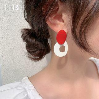 Irregular Hoop Drop Earring 1 Pair - As Shown In Figure - One Size