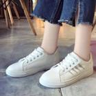 Leaf Embroidered Lace Up Sneakers