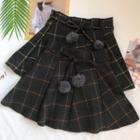 Plaid Bobble A-line Skirt