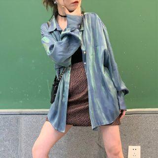 Satin Shirt Denim Blue - One Size