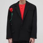 Heart Accent Single-breasted Blazer