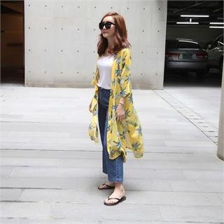 Pineapple Print Robe Cardigan