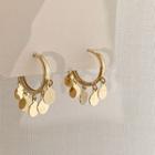 Disc Sterling Silver Fringed Earring 1 Pair - Gold - One Size