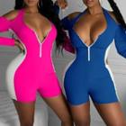 Contrast Trim Cold-shoulder Playsuit