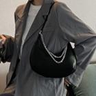Chain Zip Hobo Bag Black - One Size