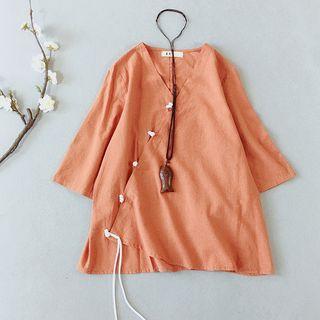 V-neck Elbow-sleeve Hanfu Top