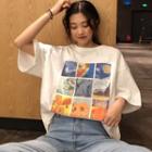 Short Sleeve Loose Print T-shirt